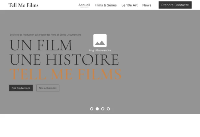Maquette de la refonte UX du site Tell Me Films